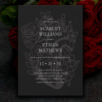 Gothique Handfasting Black Floral Heart Élégant