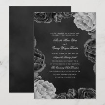 Gothique Monochrome Elegant Rose aquarelle
