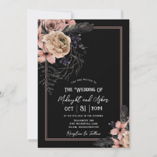 Invitation Gothique Moody Floral Mariage
