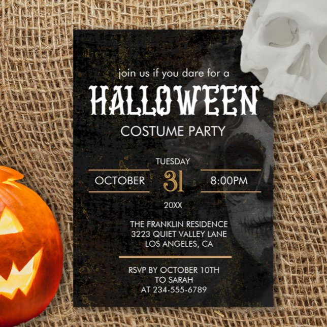 Invitation Gothique Noir Adulte Halloween Costume effrayant (Créateur téléchargé)