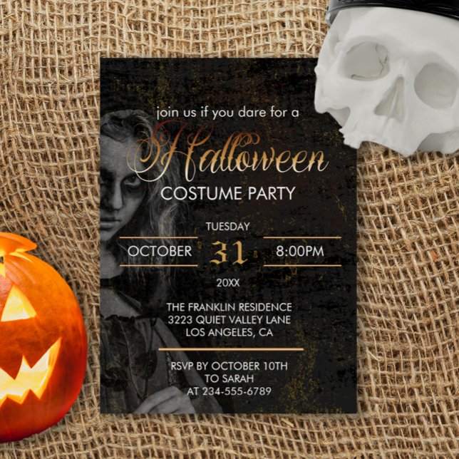 Invitation Gothique Noir Adulte Halloween Costume effrayant (Créateur téléchargé)