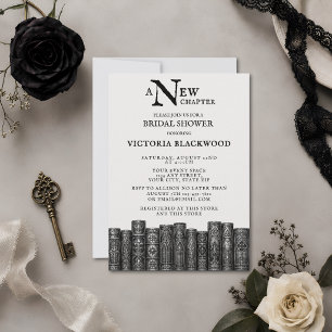 Invitation Gothique Noir & Blanc Un Nouveau Chapitre Enterrem