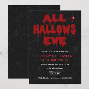 Invitation Gothique Sang Toutes Hallows Soirée