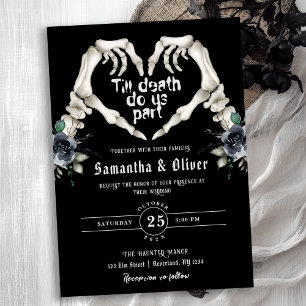 Invitation Gothique Squelette Coeur jusqu'à la mort faire Mar