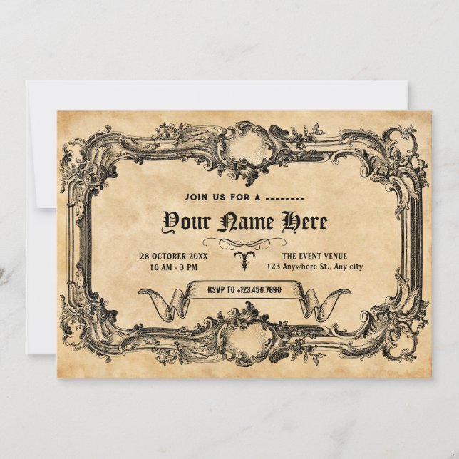 Invitation Gothique vintage  (Devant)