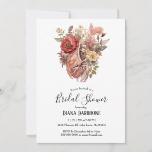 Invitation Gothique Vintage Boho Fête des mariées cardiaque a