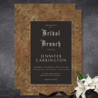 Gothique Vintage Brown Damas Soie Bridal Brunch