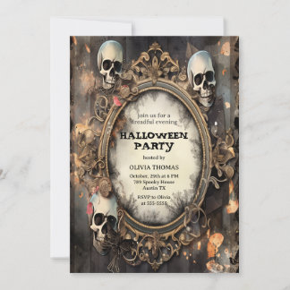Invitation gothique vintage pour soirée d'Hallowee