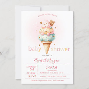 Invitation Gouttes de glace colorées à l'aquarelle