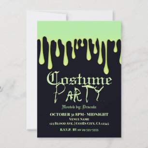 Invitation Gouttes de lueur verte qui dégoulinent Costume de 