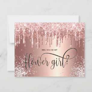 Invitation Gouttes de rose gold, seras-tu ma demoiselle d'hon