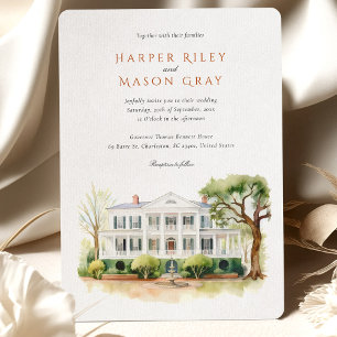 Invitation Gouverneur Thomas Bennett House Charleston Mariage