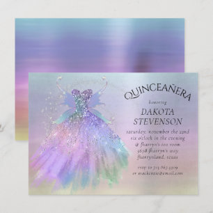 Invitation Gown Ethereal Fairy Wing Rainbow Pastel Sheen