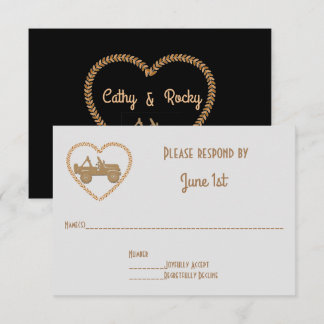 Invitation GP Off Road 4X4 & Noms dans le cœur RSVP de mariag