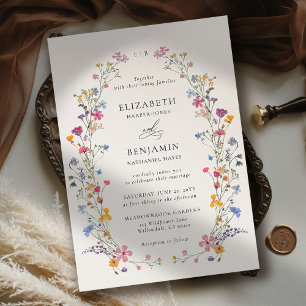 Invitation Grâce aux fleurs sauvages Jardin romantique Mariag