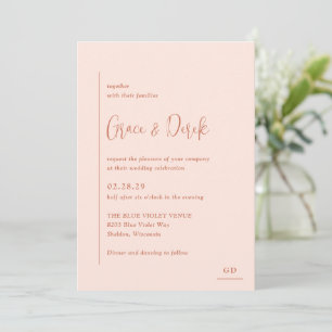 Invitation Grace Peach Mariage moderne