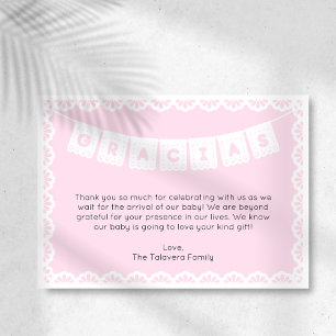 Invitation Gracias Cielito Lindo Baby shower rose Merci