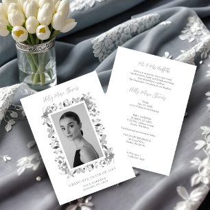 Invitation Gracity Floral Contemporary Grey Shades Photo