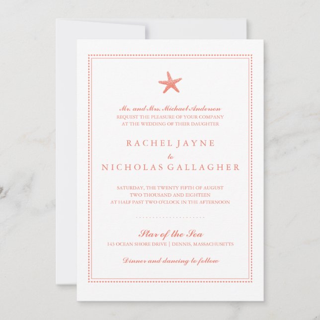 Invitation Gracity Starfish | MARIAGE (Devant)