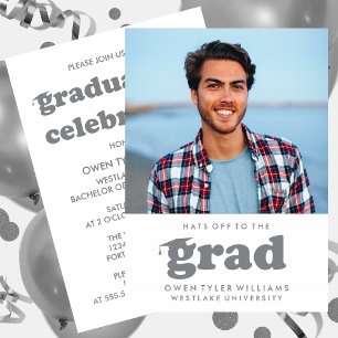 INVITATION GRAD CASQUETTES RETRO OFF À GRAD PHOTO GRAD INVITA