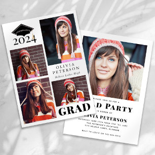 Invitation GRAD Multi Photo Collage Partie de graduation