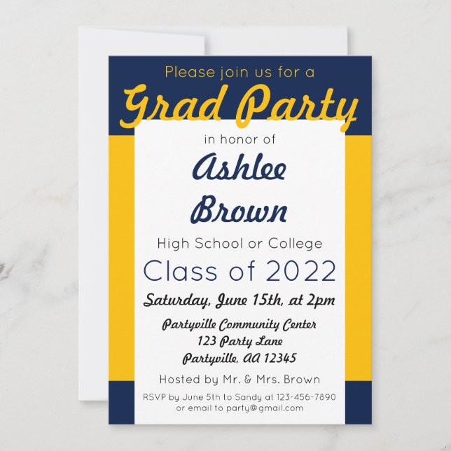 Invitation Grad Party de la Marine (Devant)