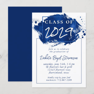 Invitation Grad peint Blue Splatter Brushstroke Party