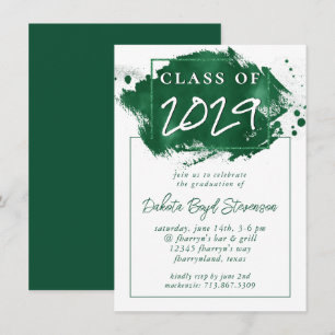 Invitation Grad peint Green Splatter Brushstroke Party