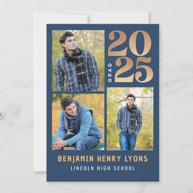 Invitation Graduate Blue Class of 2025 Printable (Devant)