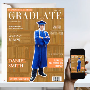 Invitation Graduate Magazine Couverture photo Diplôme