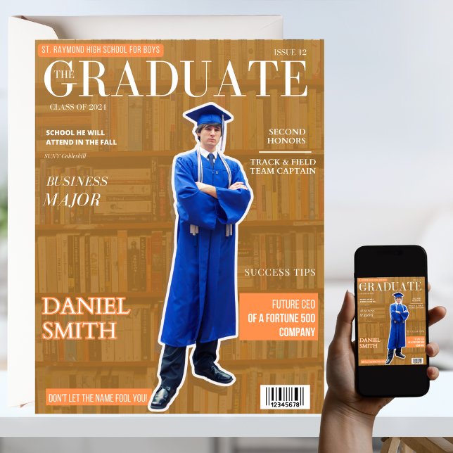 Invitation Graduate Magazine Couverture photo Diplôme (Créateur téléchargé)