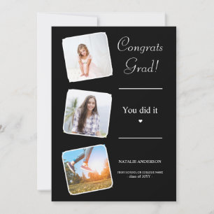 Invitation Graduate Noir et Blanc Classe de 2023 Graduation