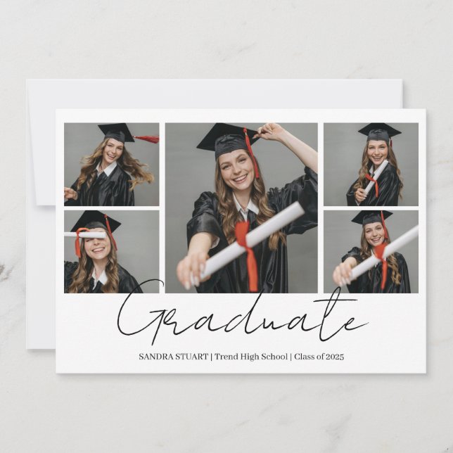 Invitation Graduate Photo Collage Modern Graduation (Devant)
