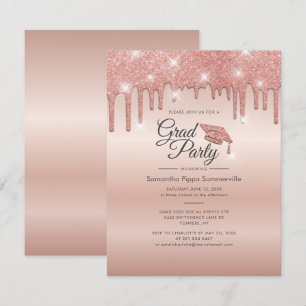Invitation Graduation 2022 Rose Gold Parties scintillant Grad