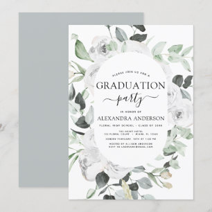 Invitation Graduation 2023 Floral Eucalyptus Vert