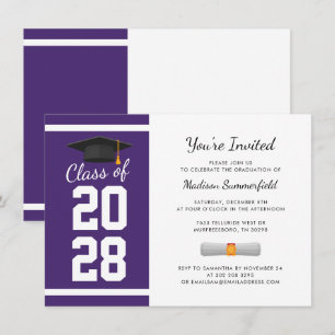 Invitation Graduation 2024 Purple Grad Party