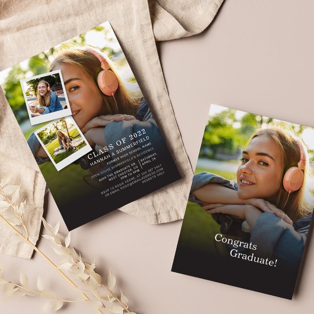 Invitation Graduation 2025 Photo Collage Grad Party (Graduation 2024 Photo Collage Open House Party Invitation)