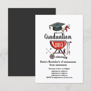 Invitation Graduation BBQ invitation, grande fête