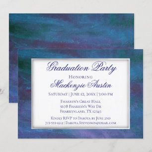 Invitation Graduation Blue-Ombre   Violet violet turquoise