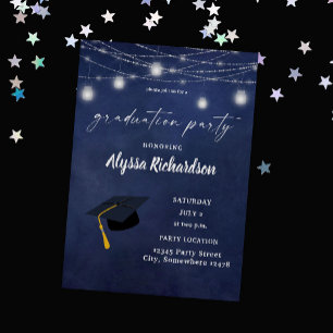 Invitation Graduation Casquette Chalkboard Graduation Party B