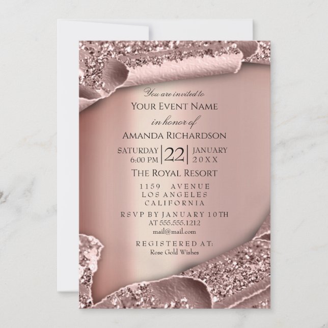 Invitation Graduation CASQUETTE Parties scintillant Rose 3D m (Devant)