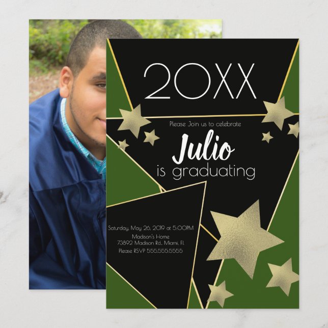 Invitation Graduation College Highschool Celebration Photo I (Devant / Derrière)