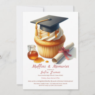 Invitation Graduation Cupcake Brunch Celebration
