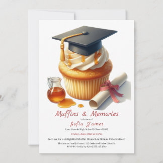 Invitation Graduation Cupcake Brunch Celebration