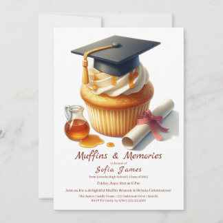 Invitation Graduation Cupcake Brunch Celebration