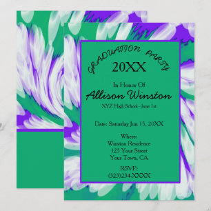 Invitation Graduation de la teinture verte pourpre