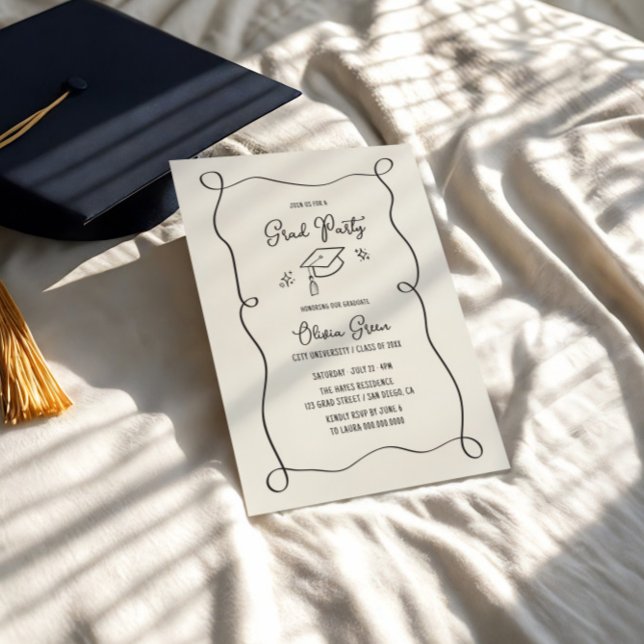 Invitation Graduation de la trame de girofle à main (Créateur téléchargé)