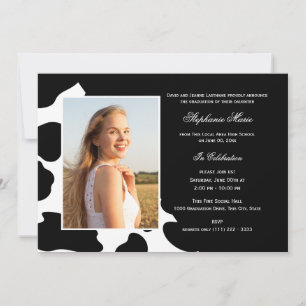 Invitation Graduation de l'impression multiphoto de vache