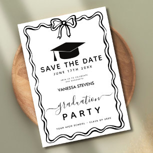 Invitation Graduation Doodles dessinés à la main Enregistrer 