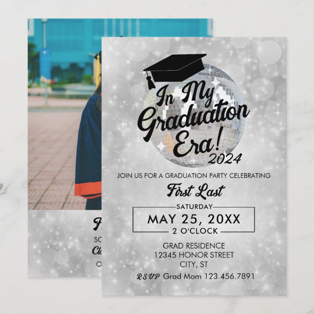 Invitation Graduation Era Graduation Party (Devant / Derrière)